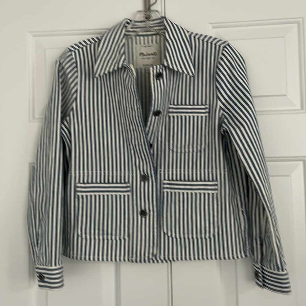 Madewell denim striped jacket